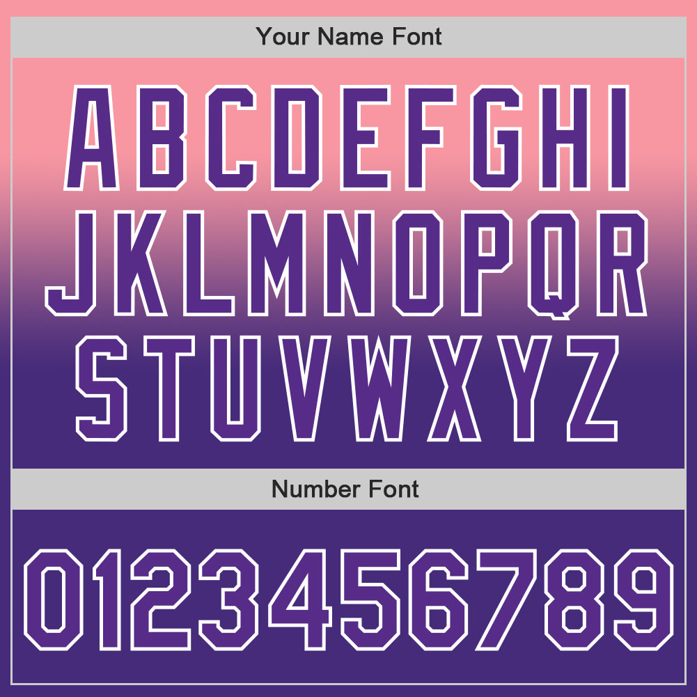 Custom Medium Pink Purple-White Authentic Fade Fashion Baseball Jersey