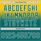 Custom Yellow Teal-White Authentic Fade Fashion Baseball Jersey