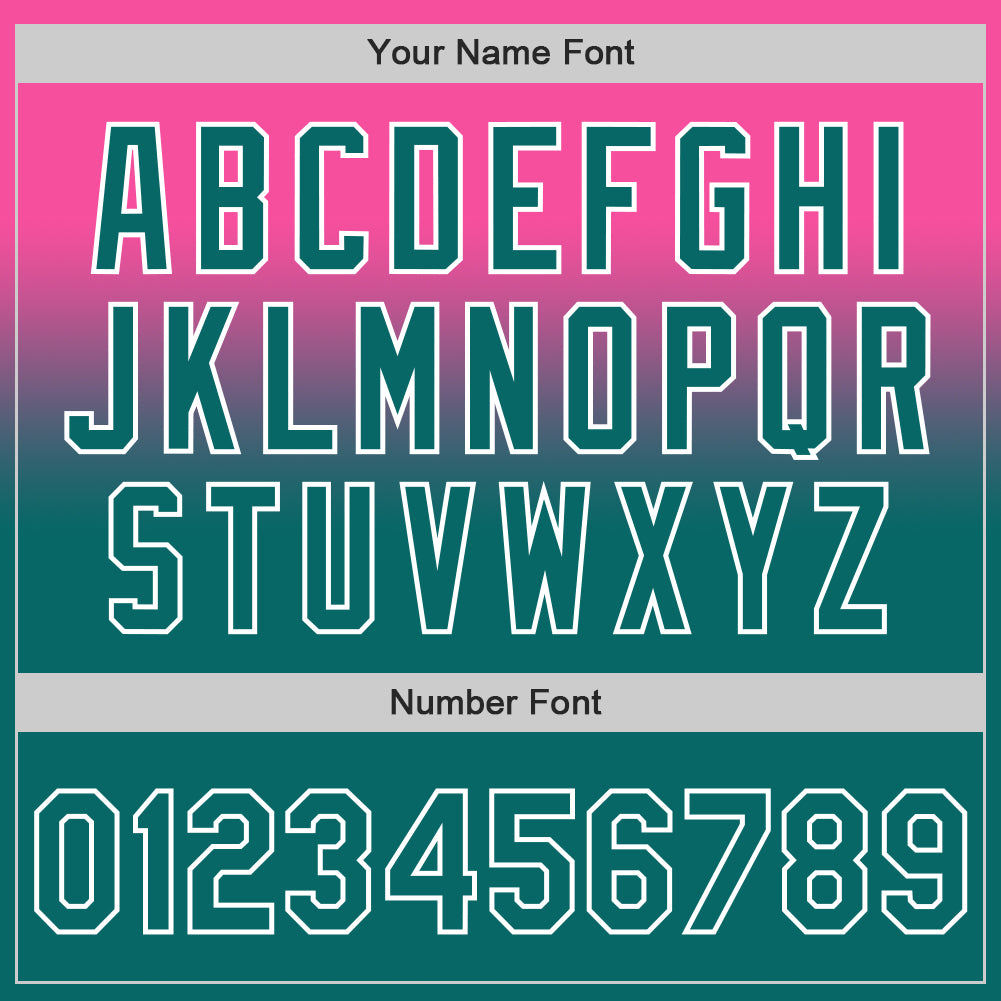 Custom Pink Teal-White Authentic Fade Fashion Baseball Jersey