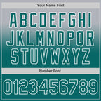 Custom Gray Teal-White Authentic Fade Fashion Baseball Jersey