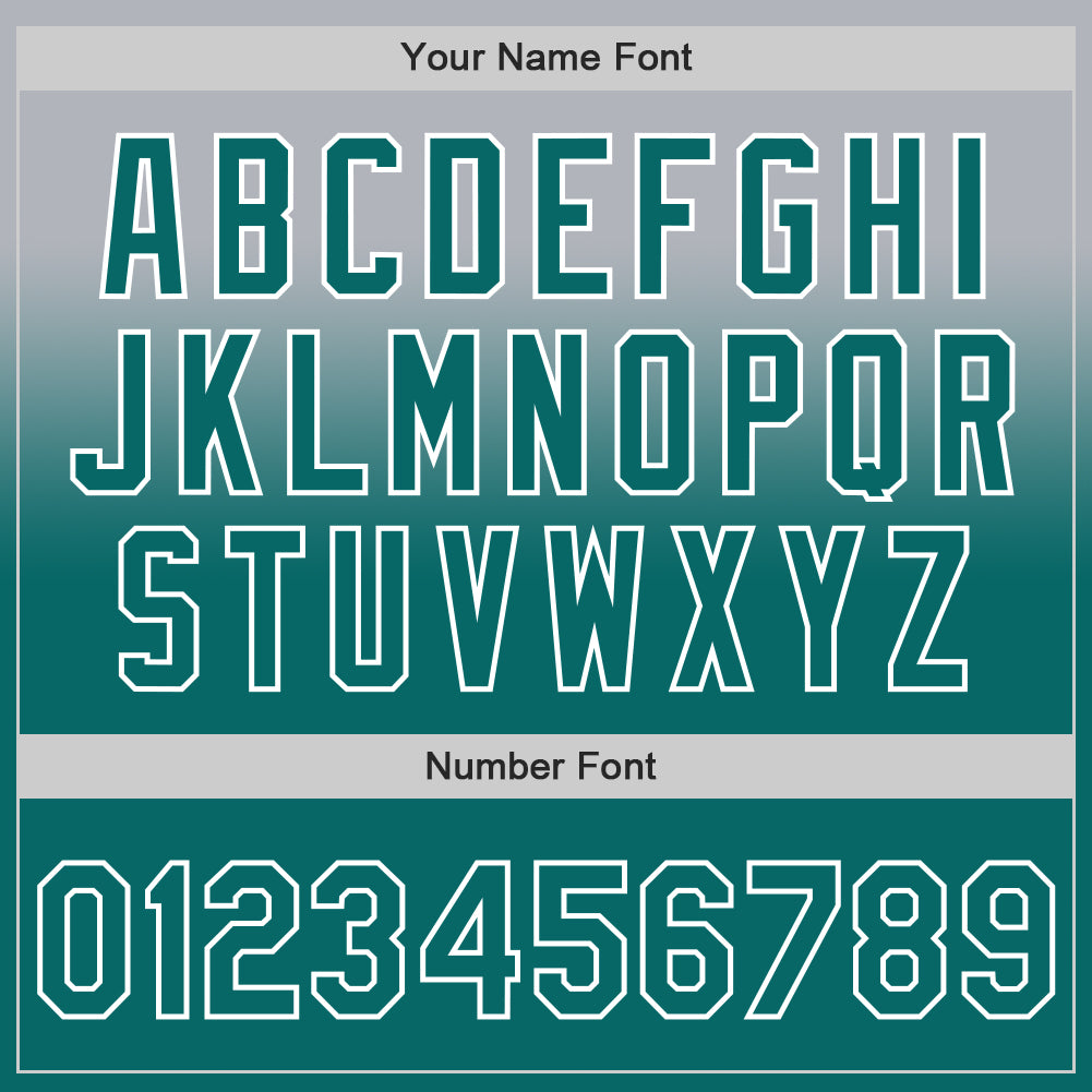 Custom Gray Teal-White Authentic Fade Fashion Baseball Jersey