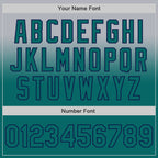 Custom Gray Teal-Navy Authentic Fade Fashion Baseball Jersey