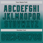 Custom Gray Teal-Black Authentic Fade Fashion Baseball Jersey