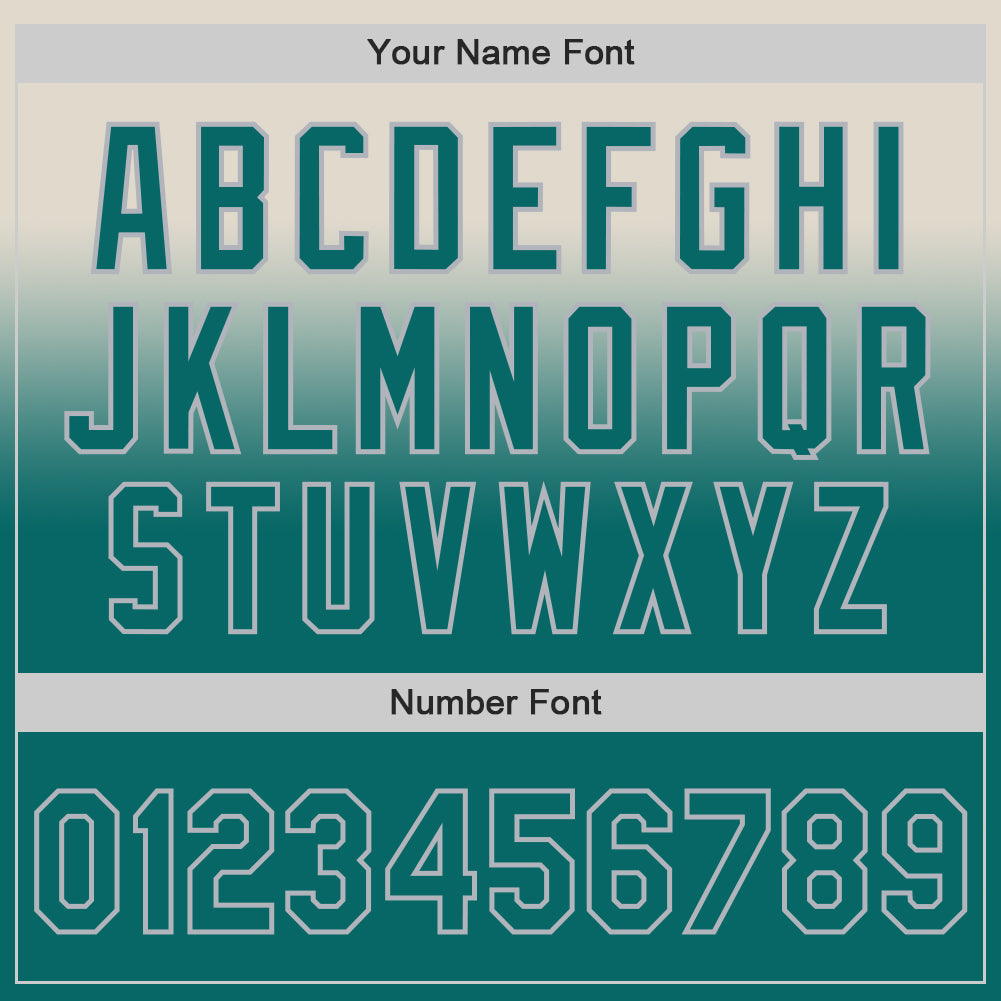 Custom Cream Teal-Gray Authentic Fade Fashion Baseball Jersey