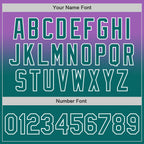 Custom Medium Purple Teal-White Authentic Fade Fashion Baseball Jersey