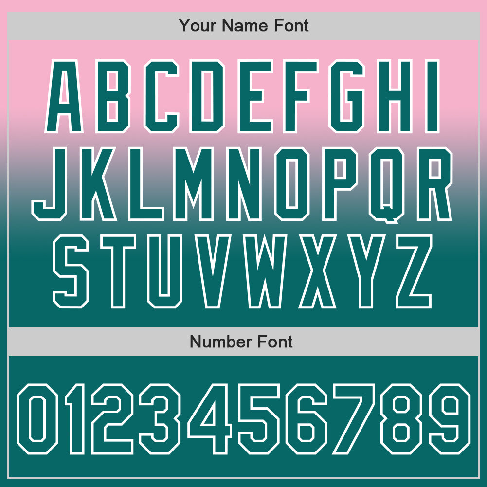 Custom Light Pink Teal-White Authentic Fade Fashion Baseball Jersey