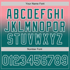 Custom Medium Pink Teal-White Authentic Fade Fashion Baseball Jersey