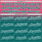 Custom Neon Pink Teal-White Authentic Fade Fashion Baseball Jersey