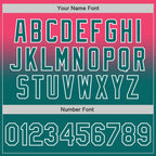 Custom Neon Pink Teal-White Authentic Fade Fashion Baseball Jersey