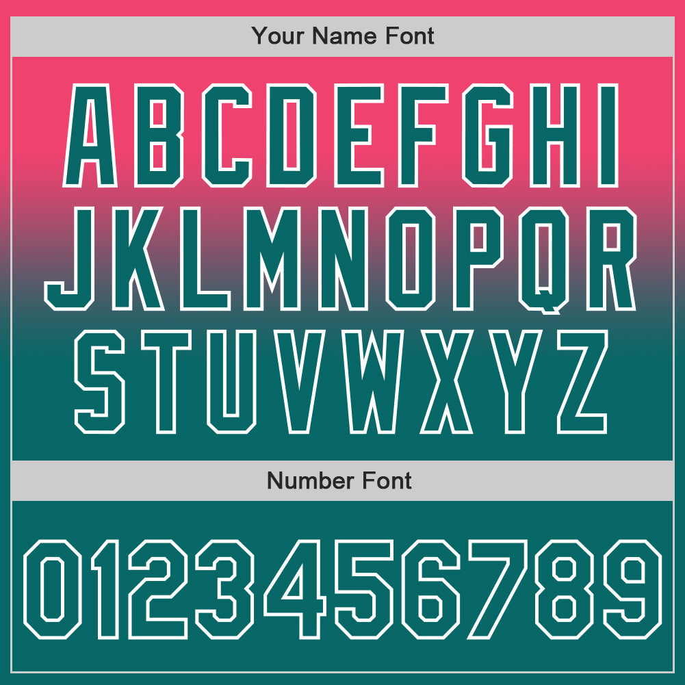 Custom Neon Pink Teal-White Authentic Fade Fashion Baseball Jersey