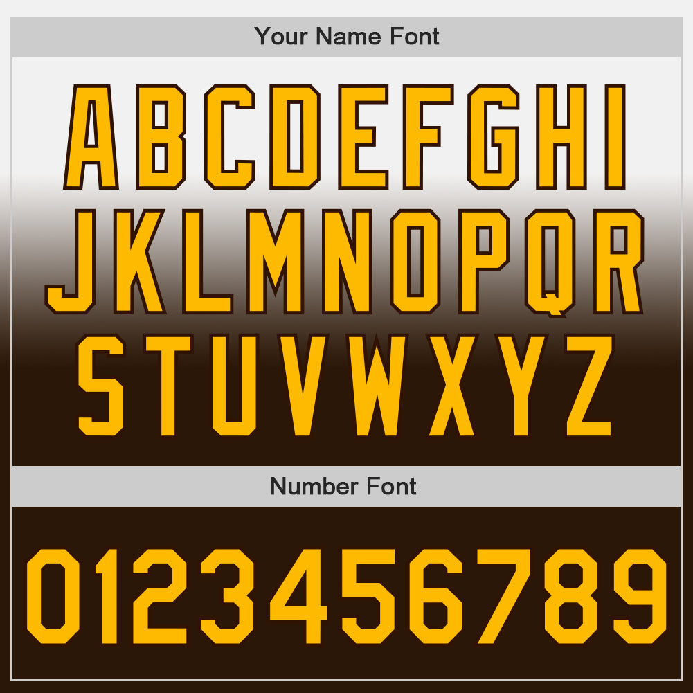 Custom White Gold-Brown Authentic Fade Fashion Baseball Jersey