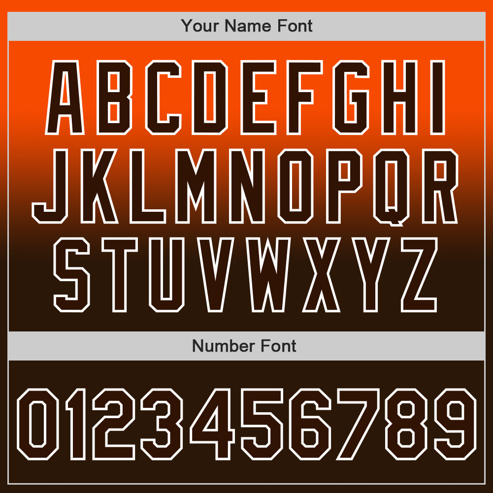 Custom Orange Brown-White Authentic Fade Fashion Baseball Jersey