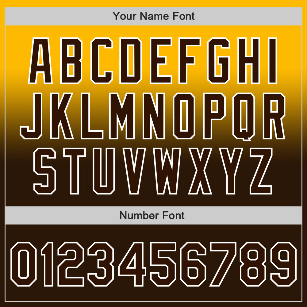 Custom Gold Brown-White Authentic Fade Fashion Baseball Jersey