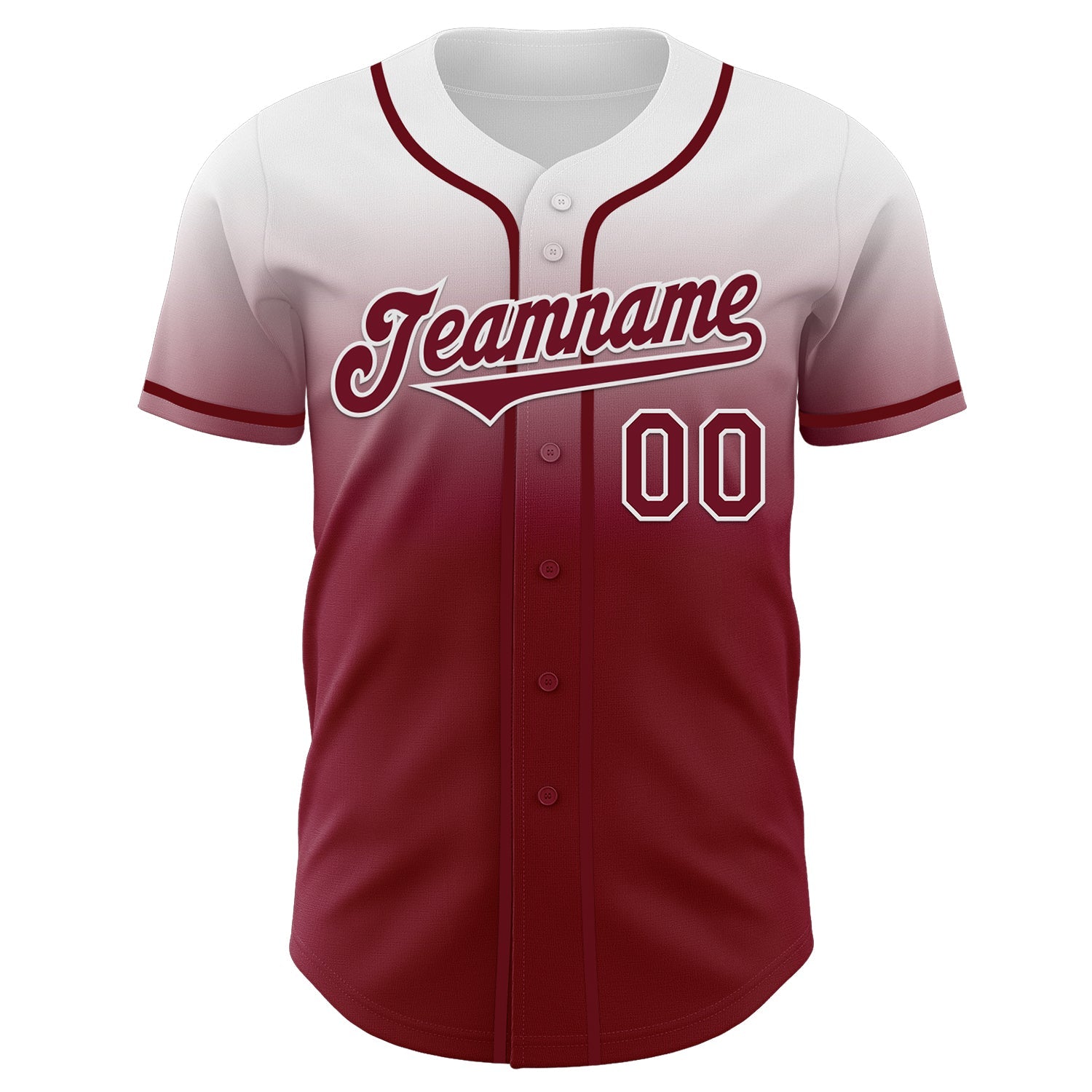 Custom White Crimson Authentic Fade Fashion Baseball Jersey