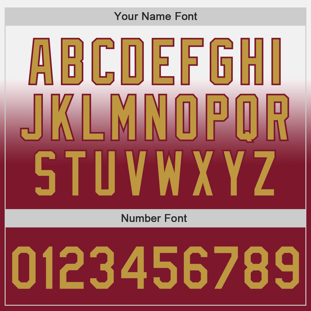 Custom White Old Gold-Crimson Authentic Fade Fashion Baseball Jersey