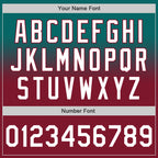 Custom Teal White-Crimson Authentic Fade Fashion Baseball Jersey