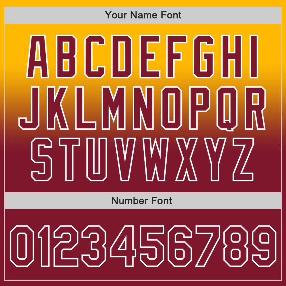 Custom Gold Crimson-White Authentic Fade Fashion Baseball Jersey