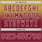 Custom Old Gold Crimson-White Authentic Fade Fashion Baseball Jersey