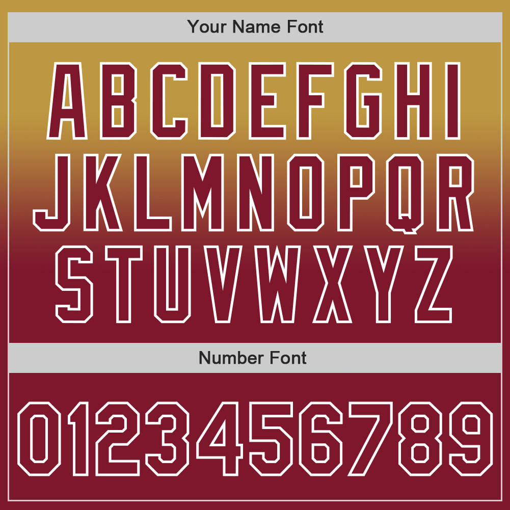 Custom Old Gold Crimson-White Authentic Fade Fashion Baseball Jersey