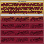 Custom Old Gold Crimson-Black Authentic Fade Fashion Baseball Jersey