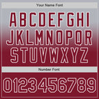 Custom Gray Crimson-White Authentic Fade Fashion Baseball Jersey