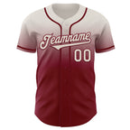 Custom Cream Crimson Authentic Fade Fashion Baseball Jersey