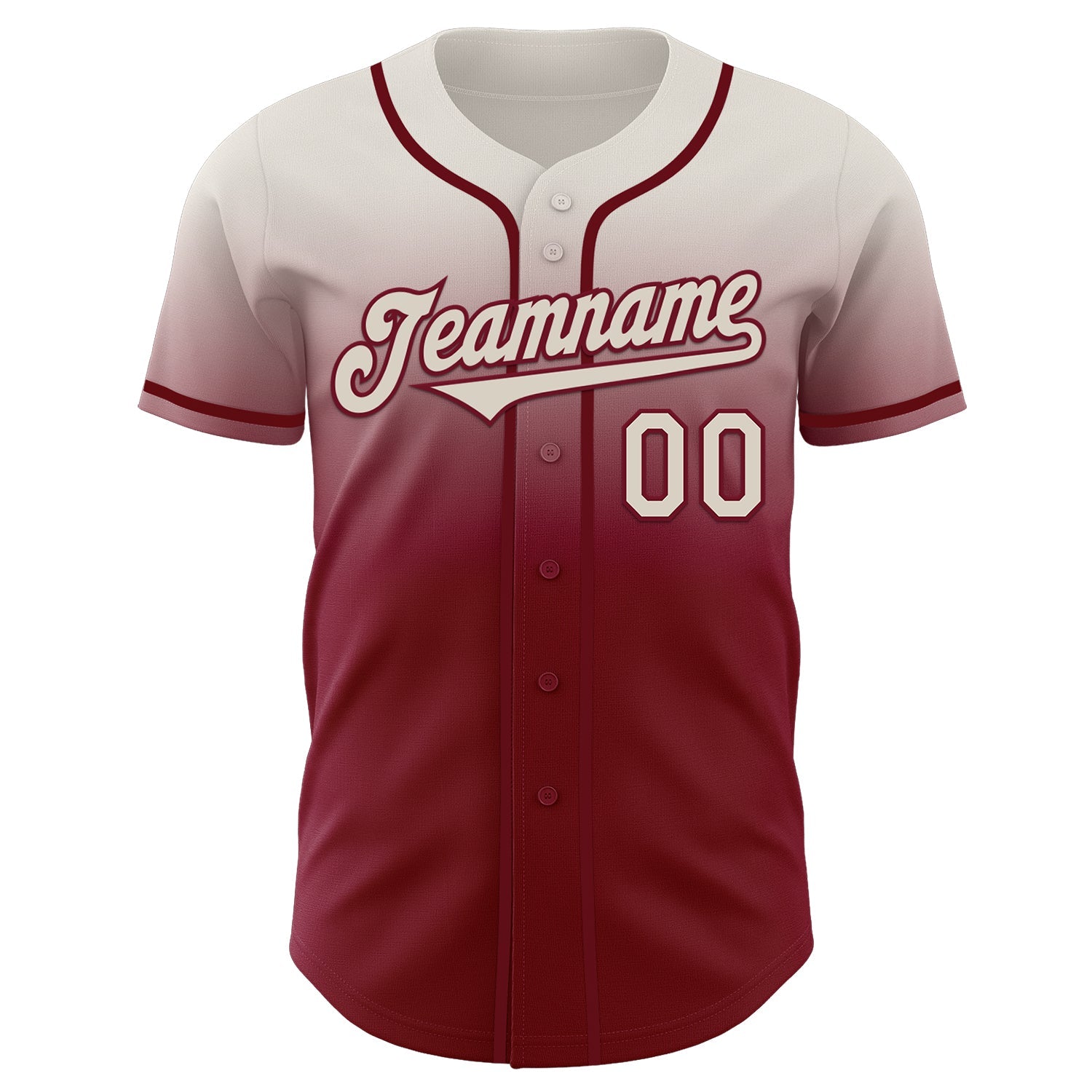 Custom Cream Crimson Authentic Fade Fashion Baseball Jersey