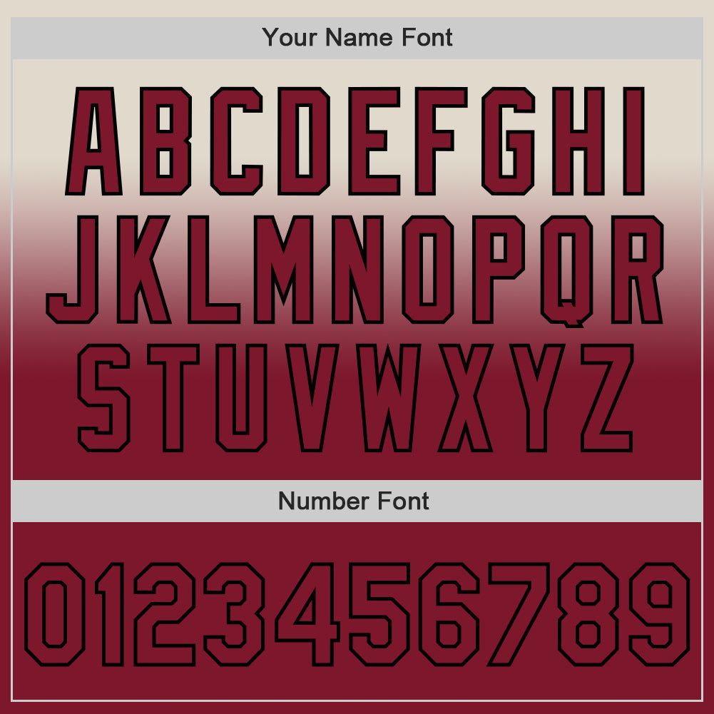 Custom Cream Crimson-Black Authentic Fade Fashion Baseball Jersey