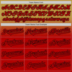 Custom Old Gold Red-Black Authentic Fade Fashion Baseball Jersey