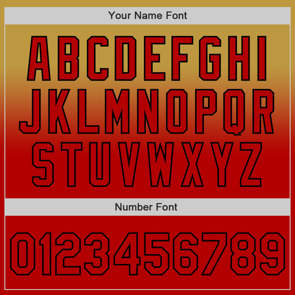 Custom Old Gold Red-Black Authentic Fade Fashion Baseball Jersey