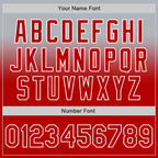 Custom Gray Red-White Authentic Fade Fashion Baseball Jersey