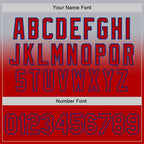 Custom Gray Red-Royal Authentic Fade Fashion Baseball Jersey