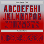 Custom Gray Red-Navy Authentic Fade Fashion Baseball Jersey