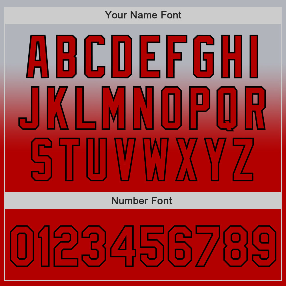 Custom Gray Red-Black Authentic Fade Fashion Baseball Jersey