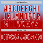 Custom Light Blue Red-White Authentic Fade Fashion Baseball Jersey