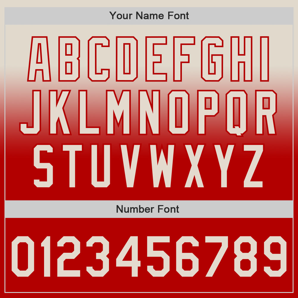 Custom Cream Red Authentic Fade Fashion Baseball Jersey