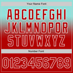 Custom Ice Blue Red-White Authentic Fade Fashion Baseball Jersey