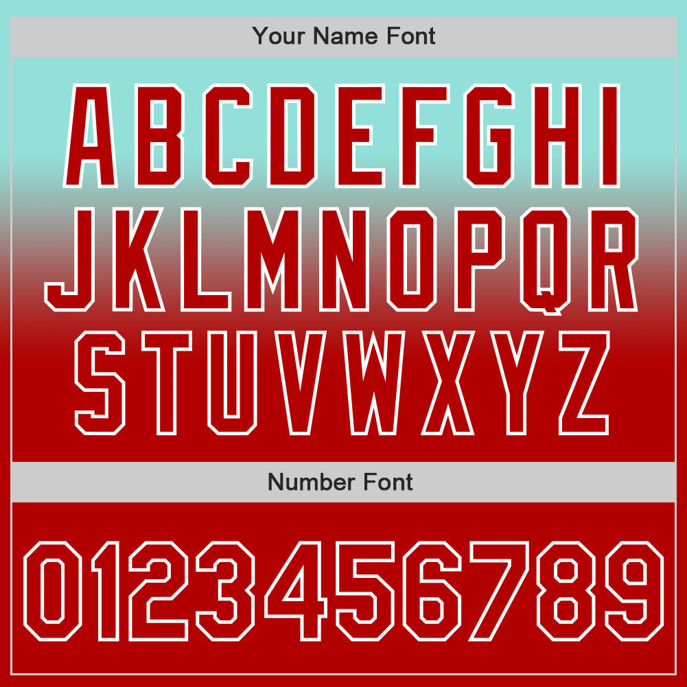 Custom Ice Blue Red-White Authentic Fade Fashion Baseball Jersey