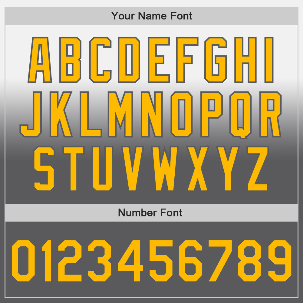 Custom White Gold-Steel Gray Authentic Fade Fashion Baseball Jersey