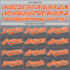 Custom Gray Orange Steel Gray-White Authentic Fade Fashion Baseball Jersey