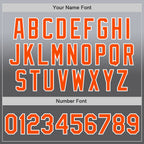 Custom Gray Orange Steel Gray-White Authentic Fade Fashion Baseball Jersey