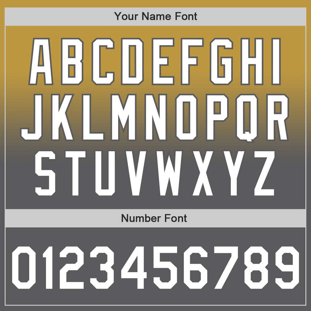 Custom Old Gold White-Steel Gray Authentic Fade Fashion Baseball Jersey