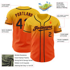 Custom Yellow Black-Orange Authentic Fade Fashion Baseball Jersey