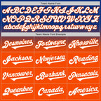 Custom Royal White-Orange Authentic Fade Fashion Baseball Jersey