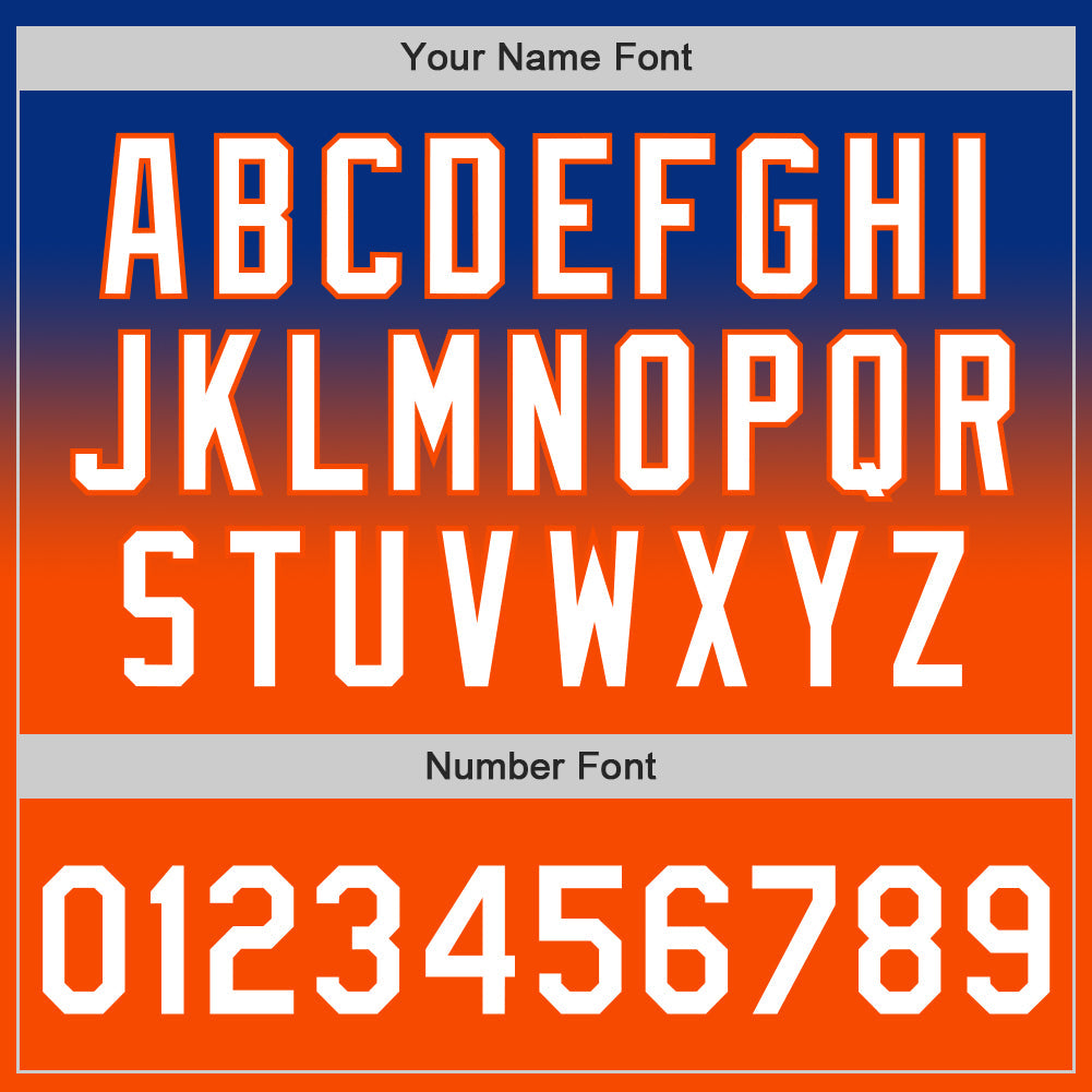 Custom Royal White-Orange Authentic Fade Fashion Baseball Jersey