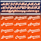 Custom Navy White-Orange Authentic Fade Fashion Baseball Jersey