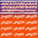 Custom Purple White-Orange Authentic Fade Fashion Baseball Jersey