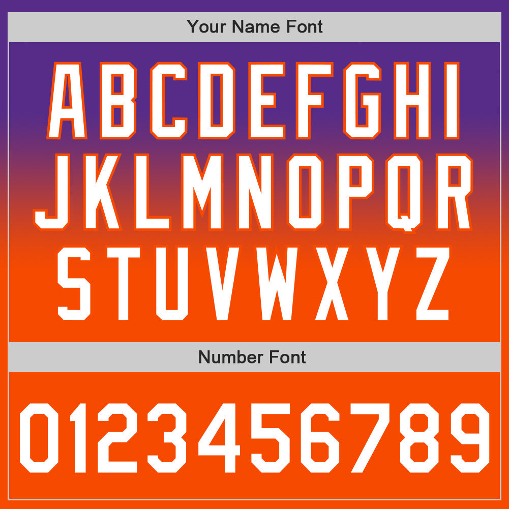 Custom Purple White-Orange Authentic Fade Fashion Baseball Jersey