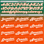 Custom Kelly Green White-Orange Authentic Fade Fashion Baseball Jersey