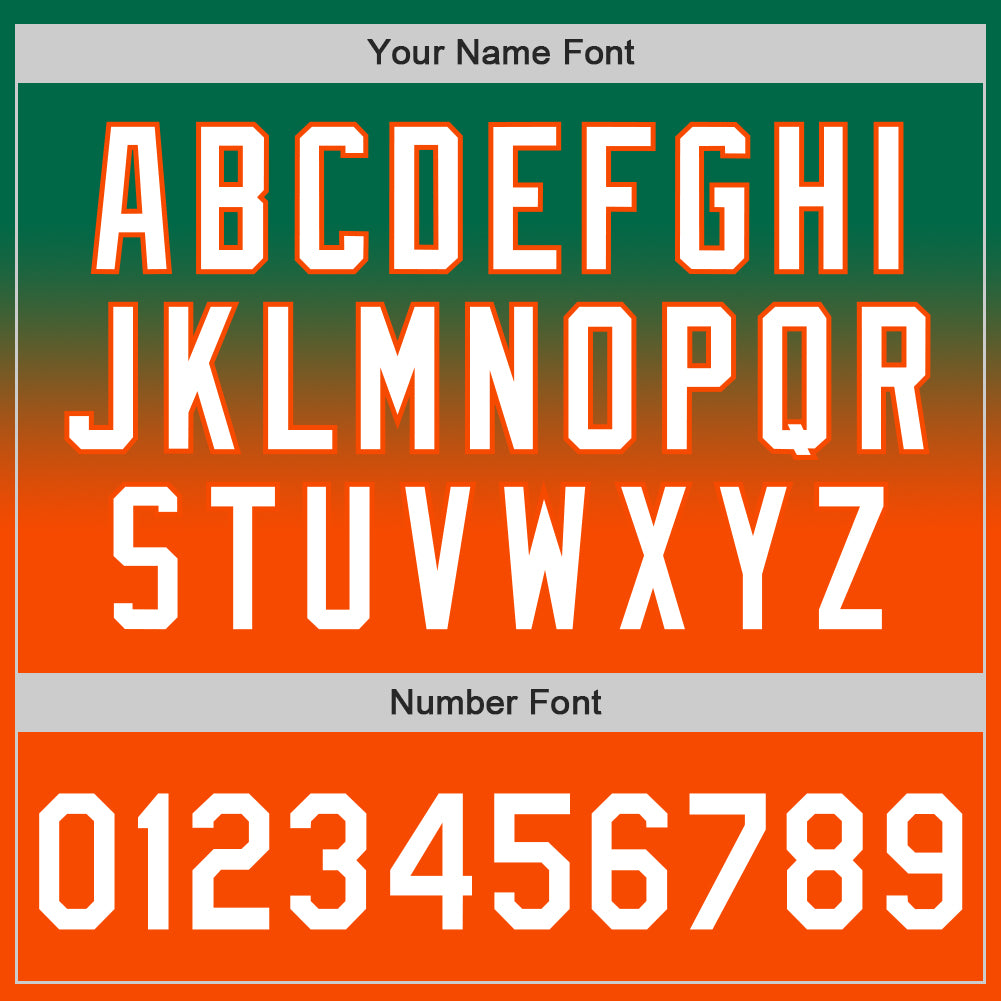 Custom Kelly Green White-Orange Authentic Fade Fashion Baseball Jersey